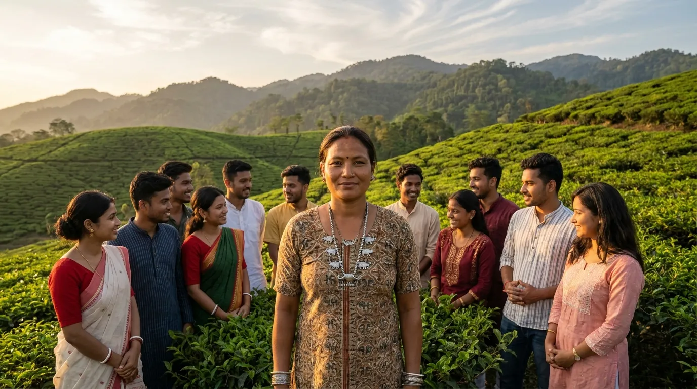 Team portrait on a tea estate